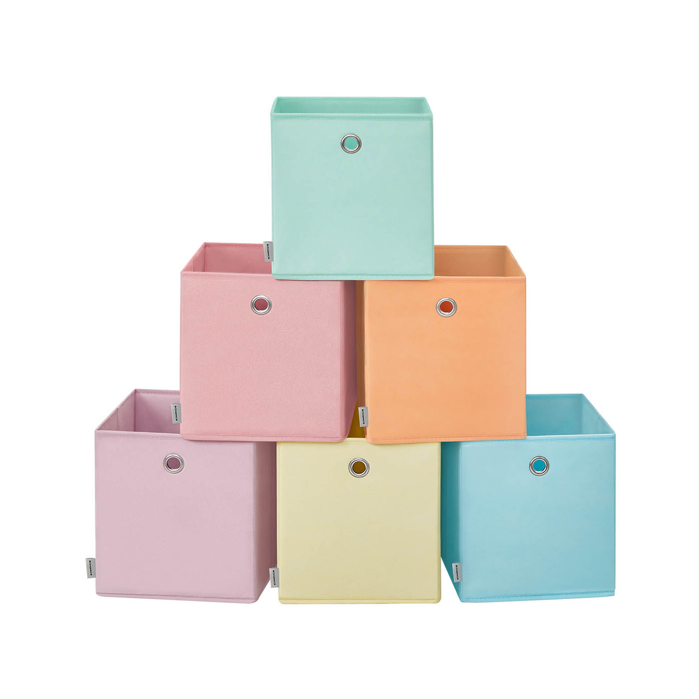 Aufbewahrungsbox 6er Set 26 x 26 x 28 cm für Würfelregal bunt