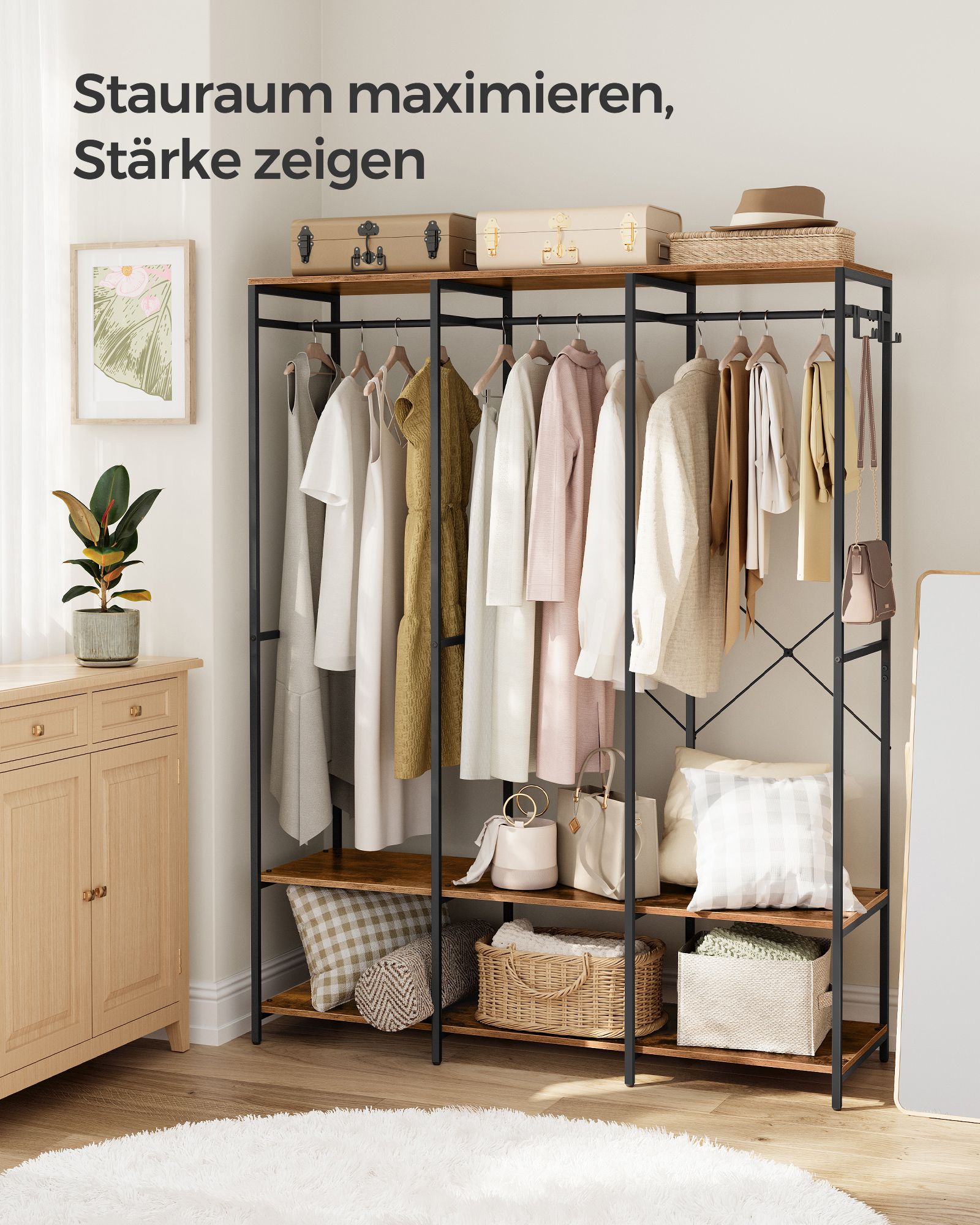 Atvira spinta su nuimamais kabliukais, vintažinė, ruda