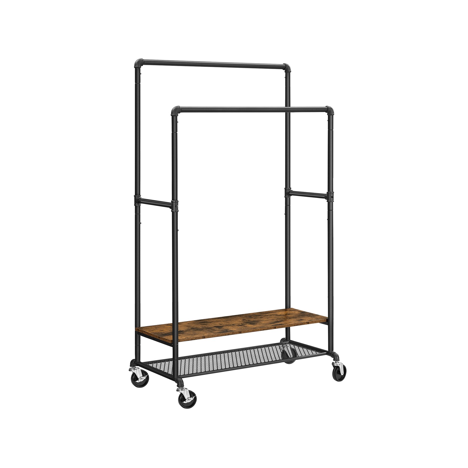 VASAGLE Kleiderständer mit 2 Kleiderstangen
