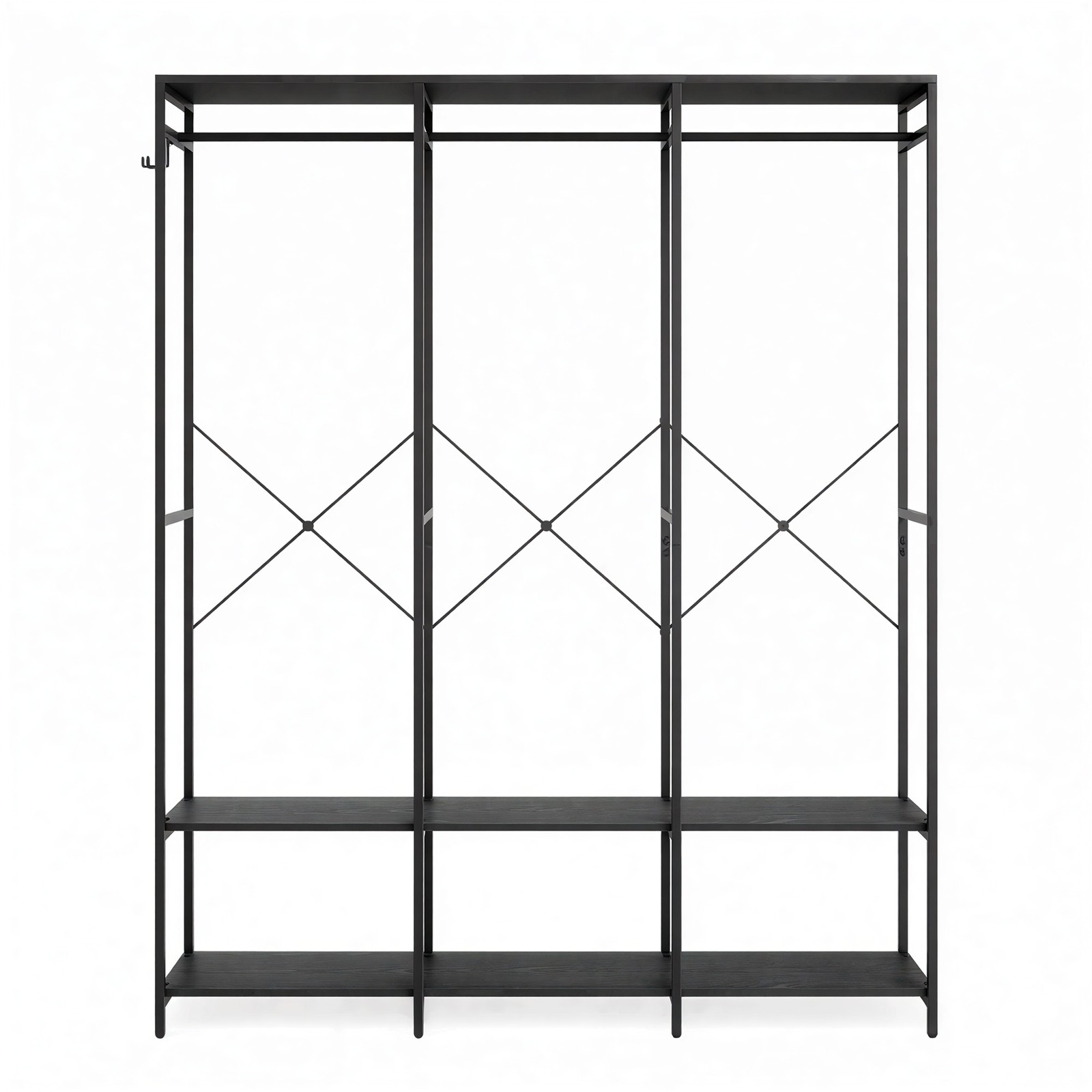 Kleiderständer, Garderobe mit Kleiderstange, Ablagen