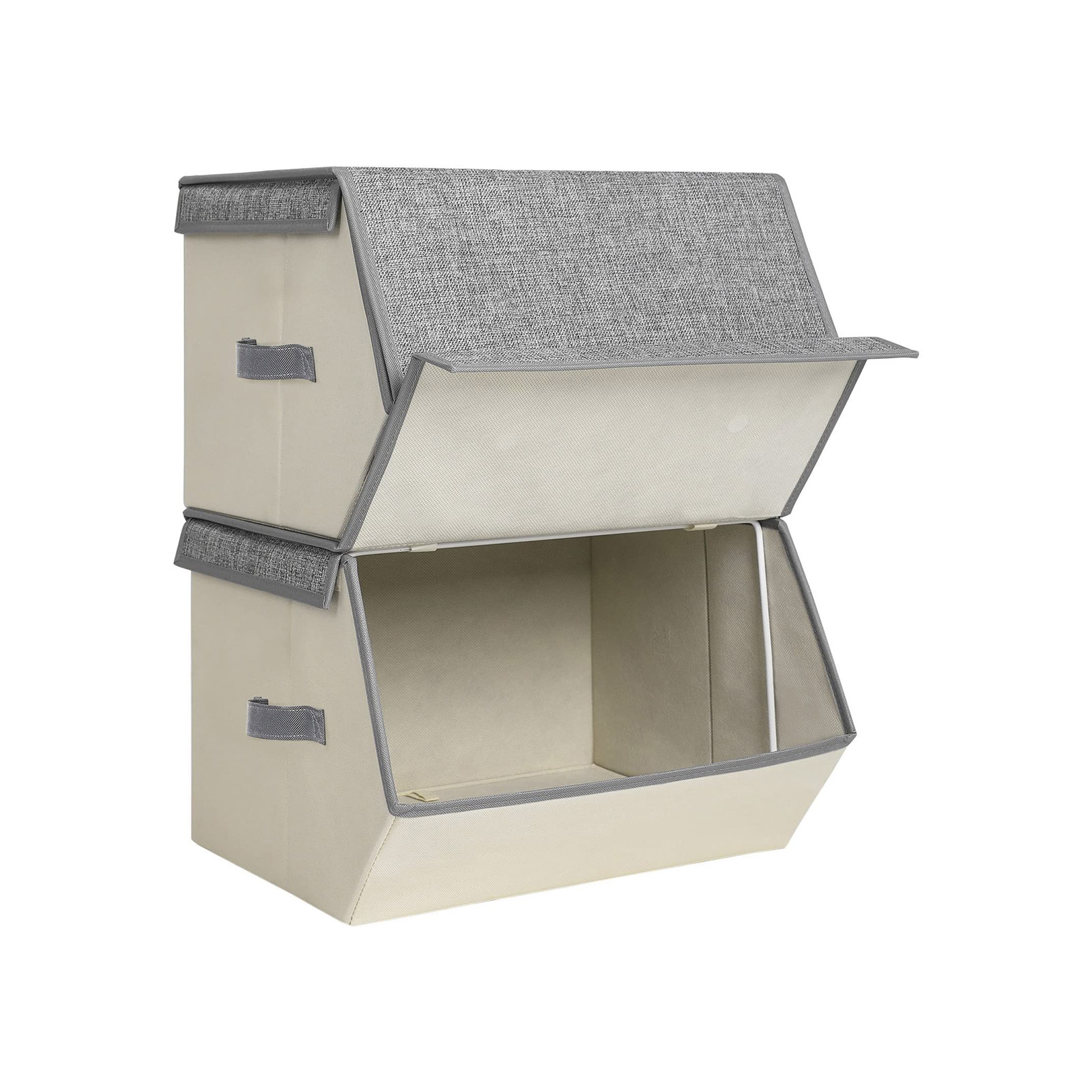 Faltboxen 2er Set mit Deckeln Beige