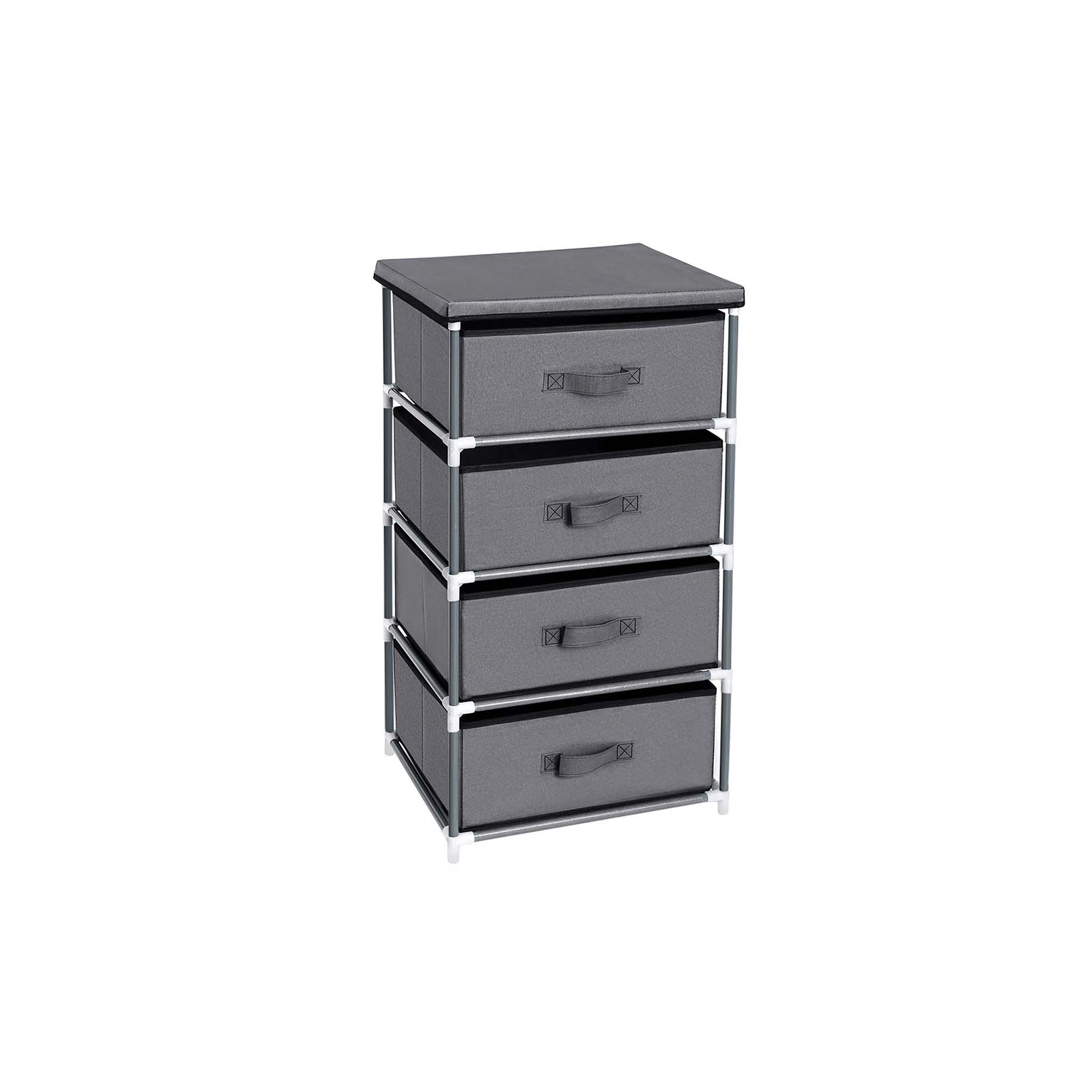 SONGMICS Schubladenschrank, Aufbewahrungsregal mit 4 Stoffschubladen
