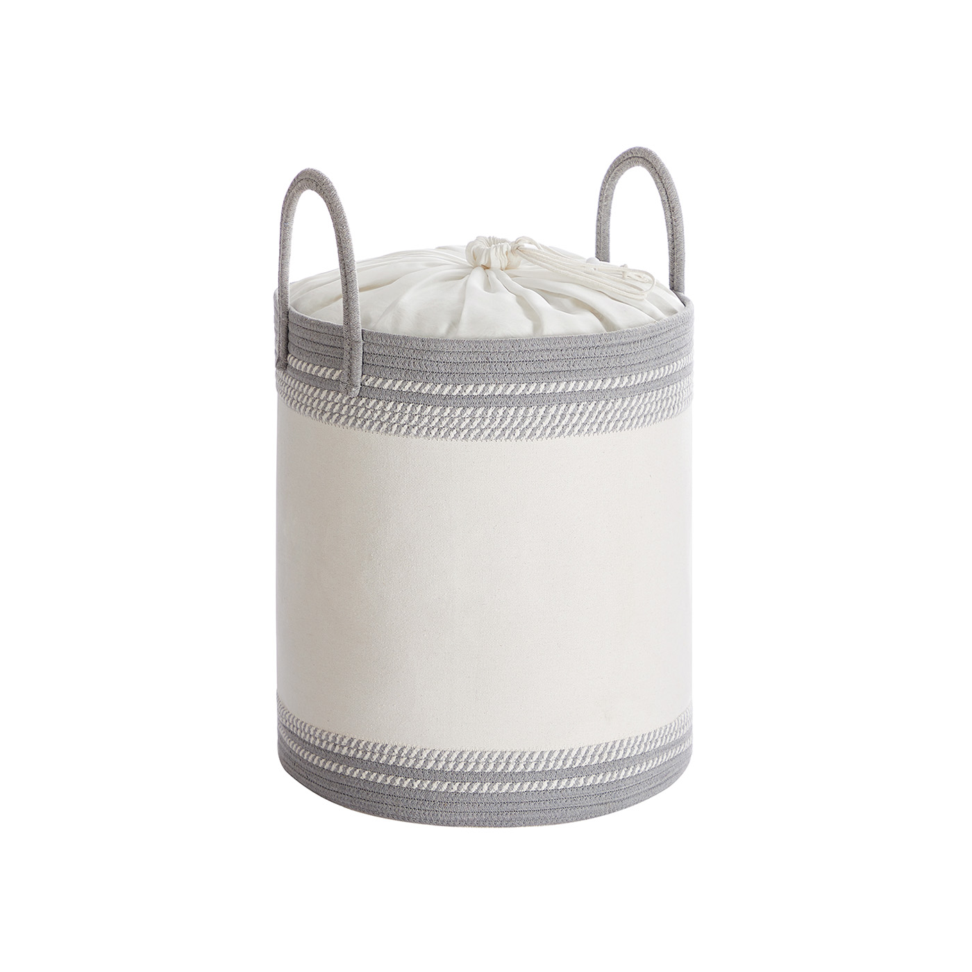 Wäschekorb 60 L mit Deckel und Griff 41 x 41 x 46 cm taubengrau