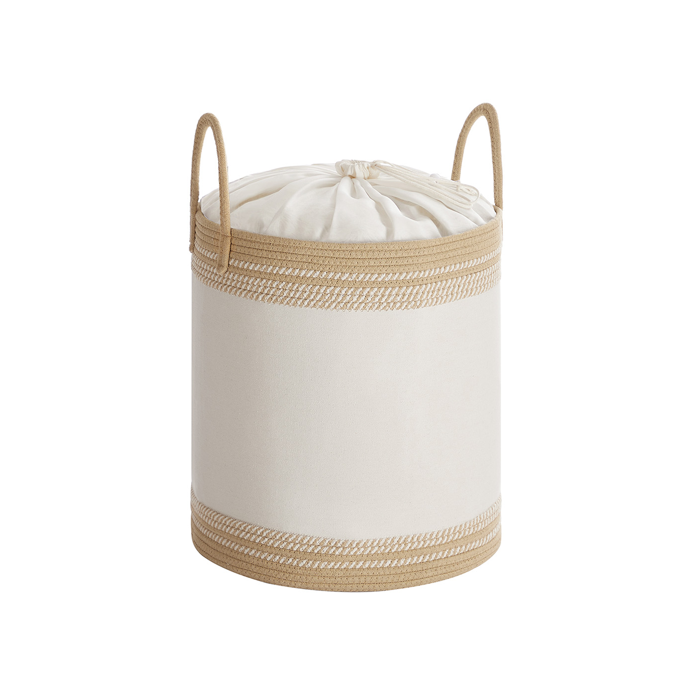 Wäschekorb 60 L mit Deckel und Griff 41 x 41 x 46 cm kamelbraun