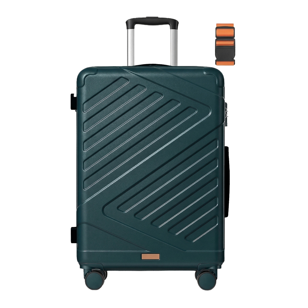 SONGMICS Koffer, Reisekoffer, Hartschalenkoffer mit TSA-Schloss, Koffergurt, ABS-Trolley, 4 Zwillingsrollen, erweiterbar, XL, 75 cm, dunkeltürkis RLP003C101