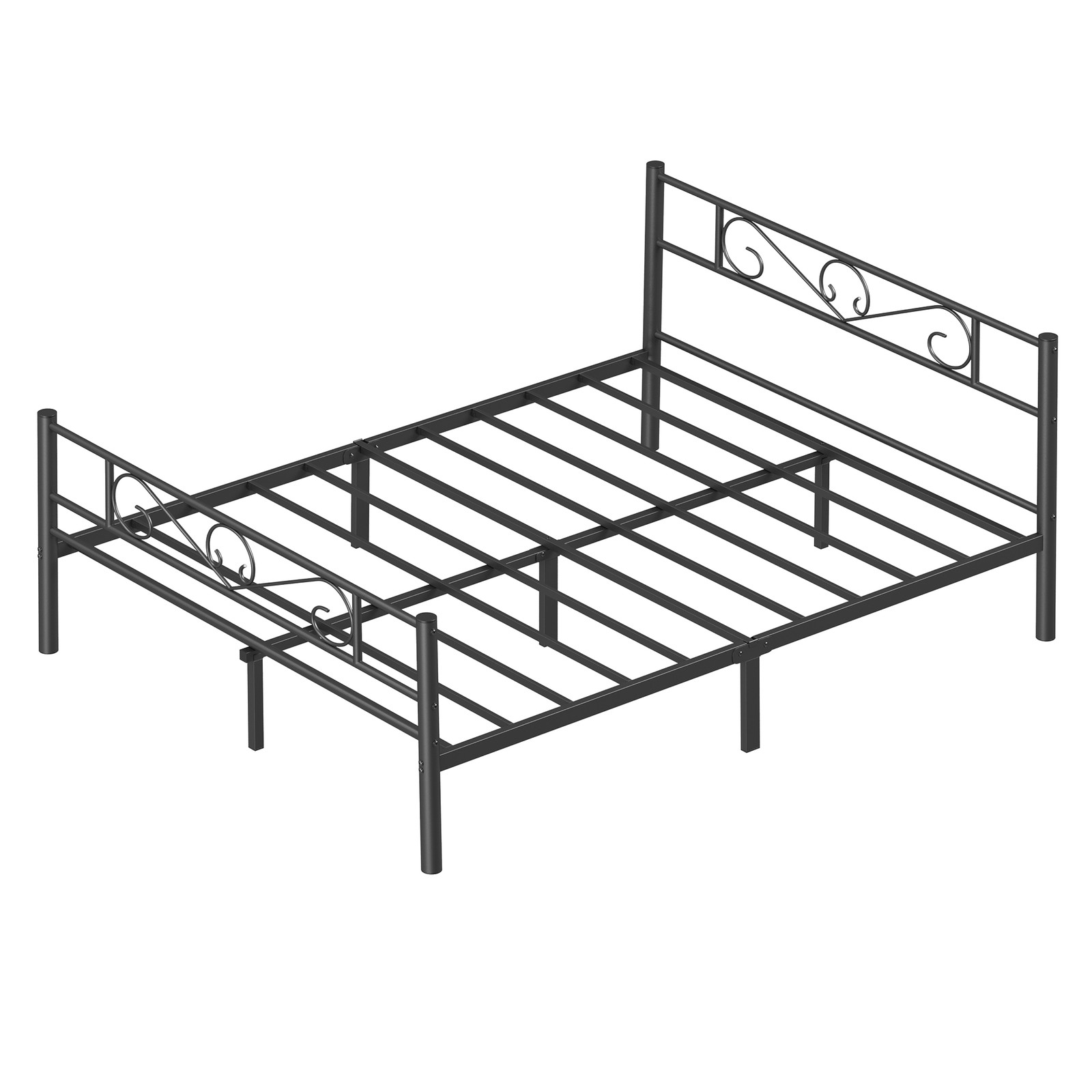 Metallbett 160 x 200 cm, Bettrahmen, platzsparendes Gästebett für kleine Räume