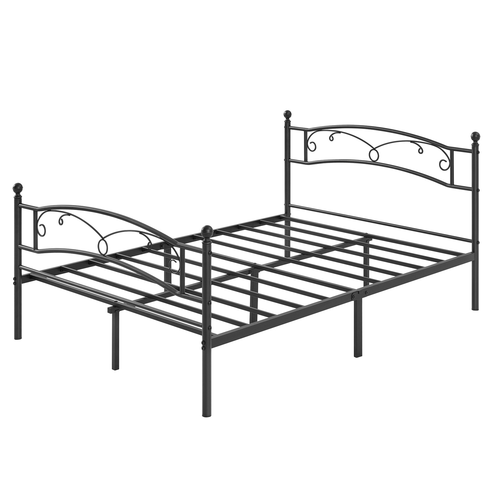 VASAGLE Doppelbettgestell Bettrahmen aus Metall Gästebett 198x142 cm RMB073B01 - Schwarz