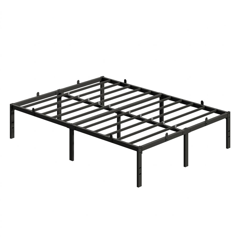 Doppelbettgestell mit Unterbettaufbewahrung, 140 x 190 cm, Schwarz