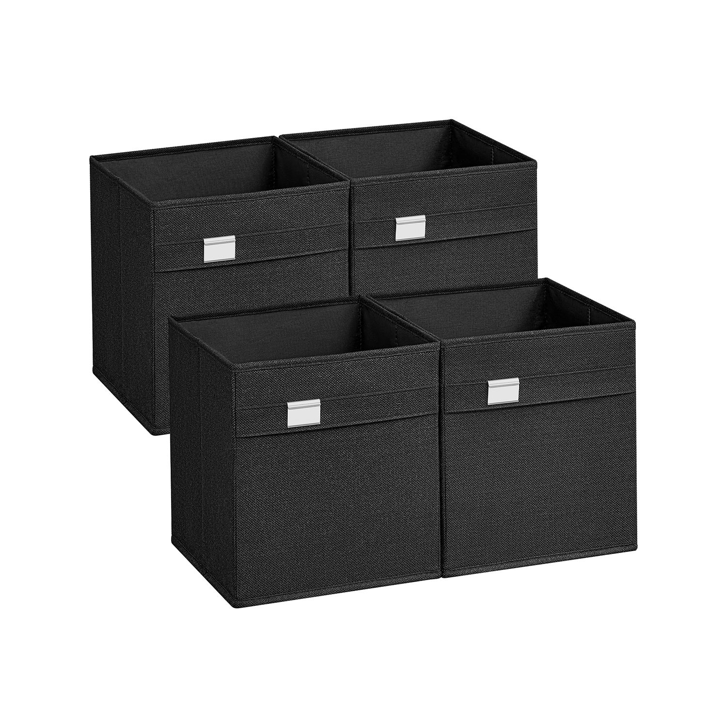 Aufbewahrungsbox 4er Set 26 x 26 x 28 cm tintenschwarz