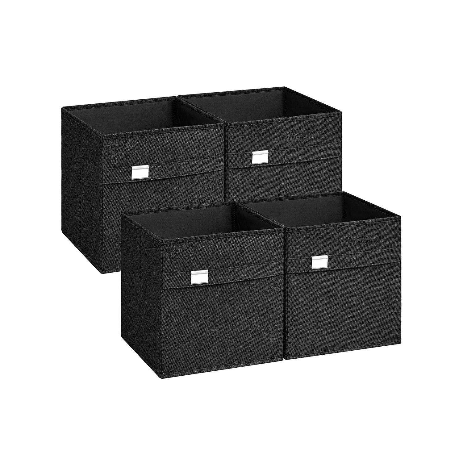 Aufbewahrungsbox 4er Set 30 x 30 x 30 cm tintenschwarz