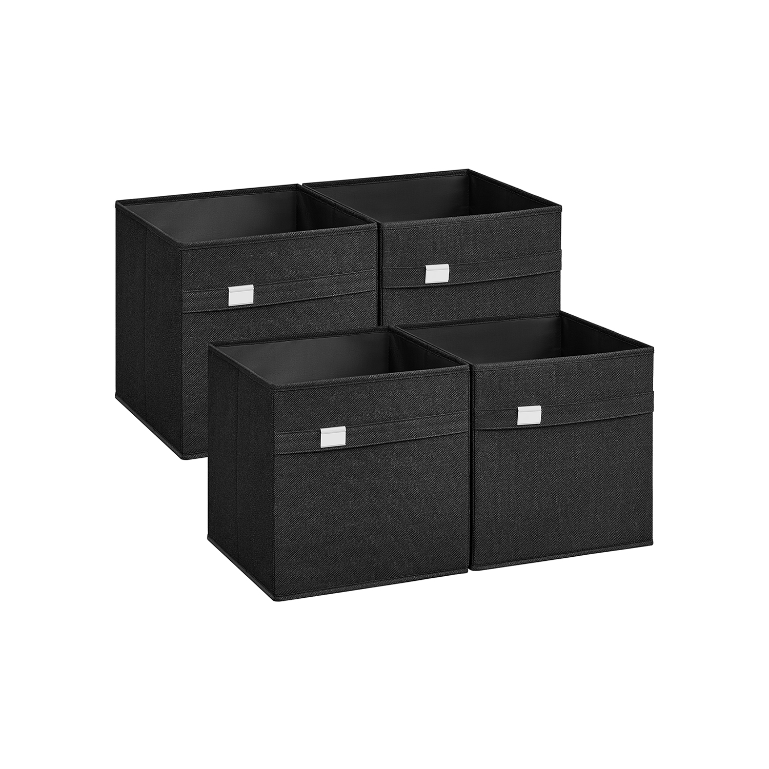 Aufbewahrungsbox 4er Set 33 x 33 x 33 cm tintenschwarz