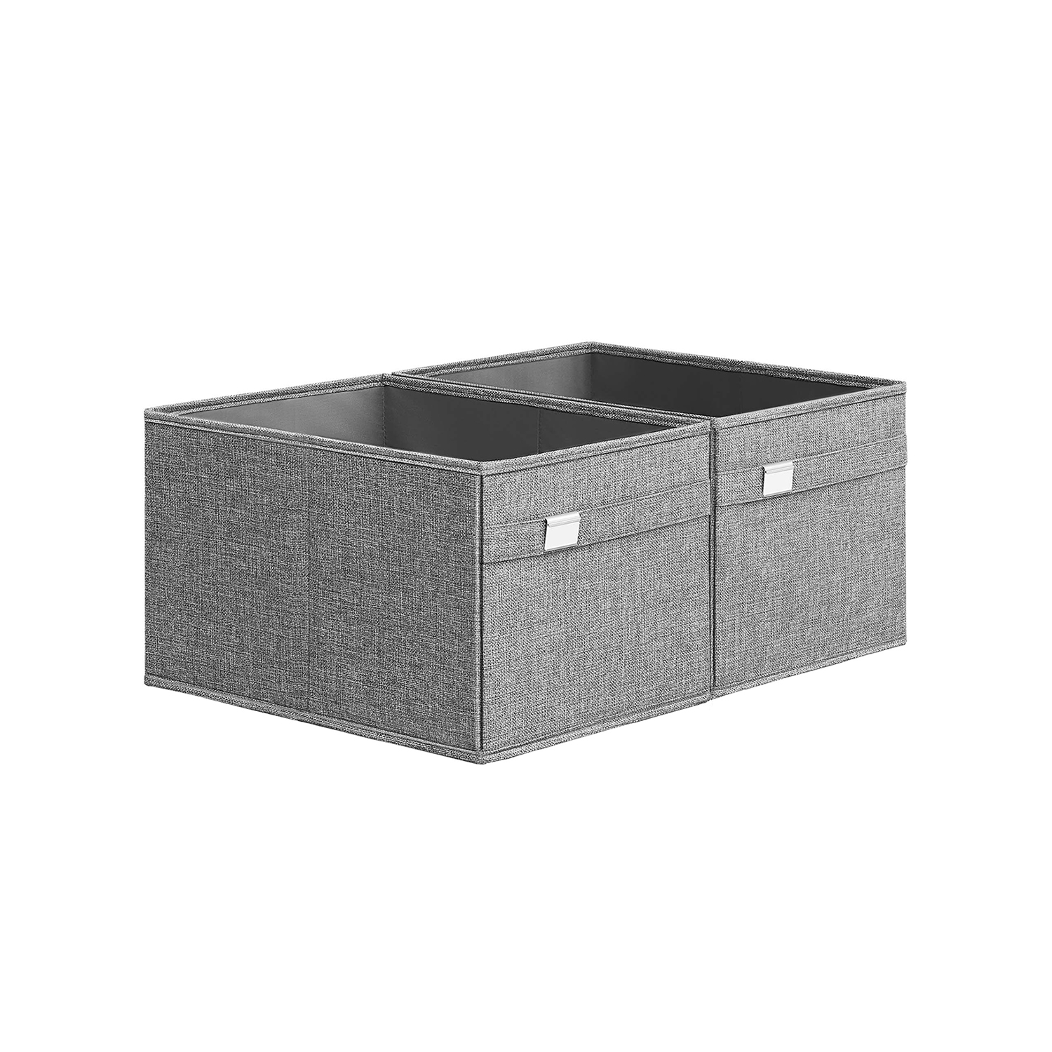 Aufbewahrungsbox 4er Set mit Griffen taubengrau
