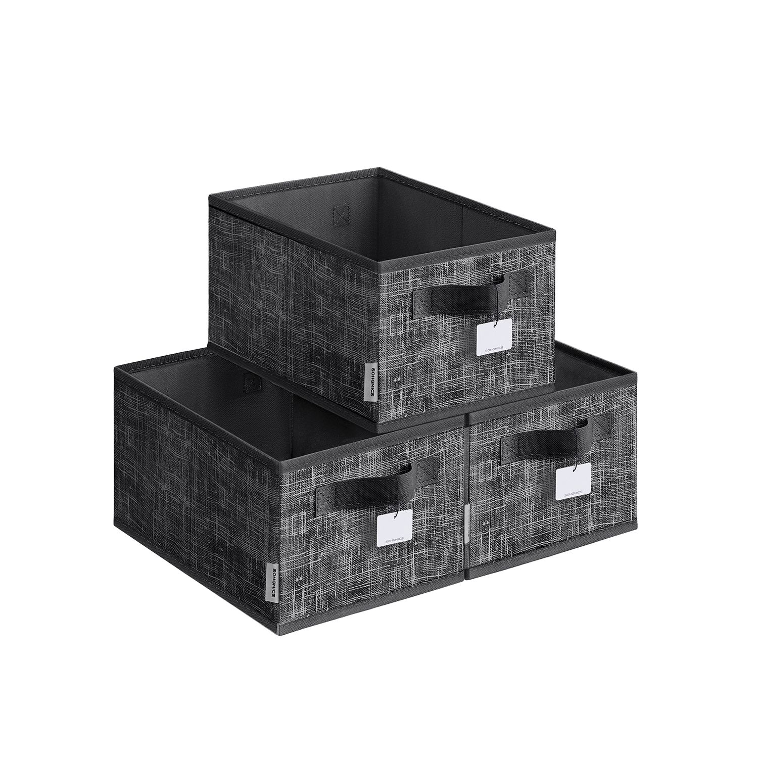 Aufbewahrungsbox 3er Set 30 x 20 x 15 cm tintenschwarz