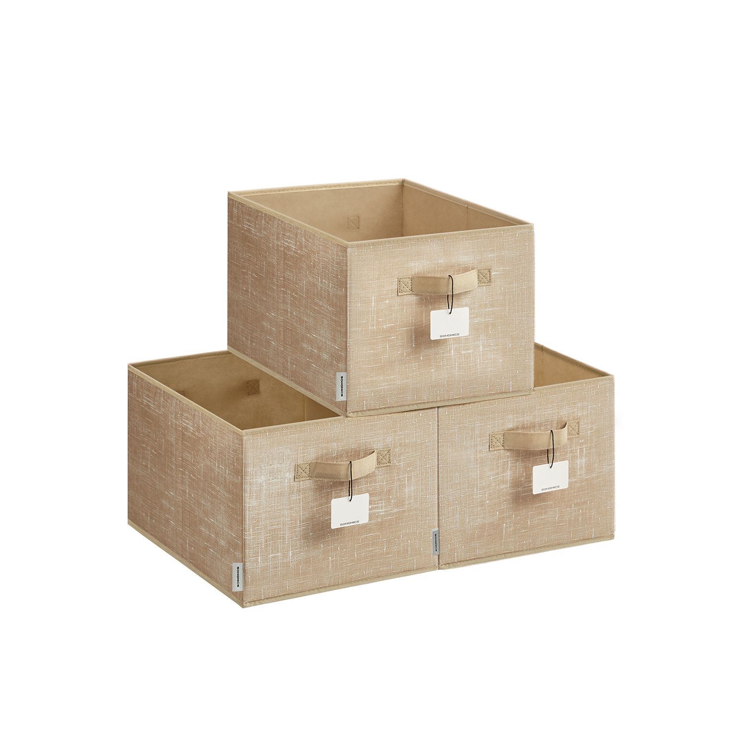 Aufbewahrungsbox 3er Set 40 x 30 x 24 cm sandbeige