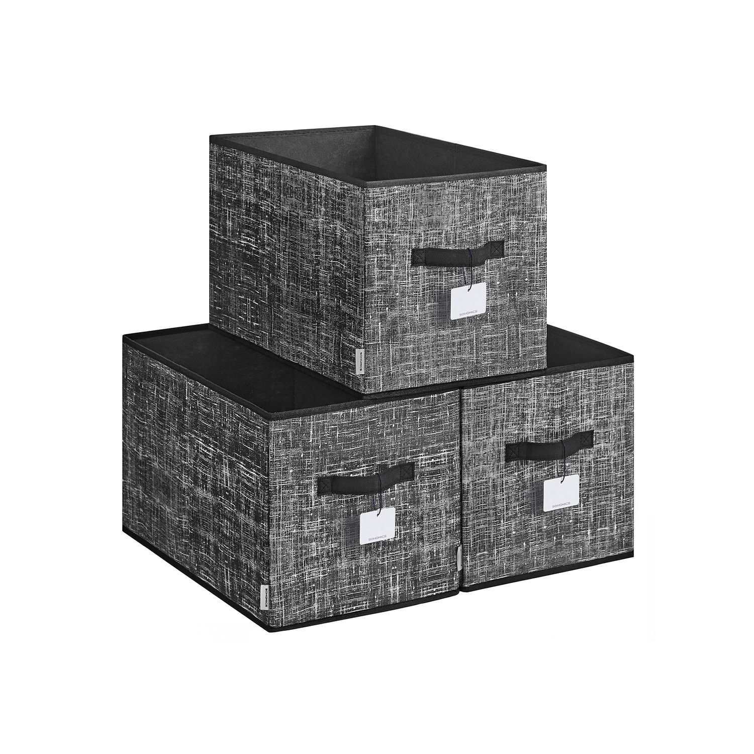 Aufbewahrungsbox 3er Set 50 x 30 x 30 cm tintenschwarz