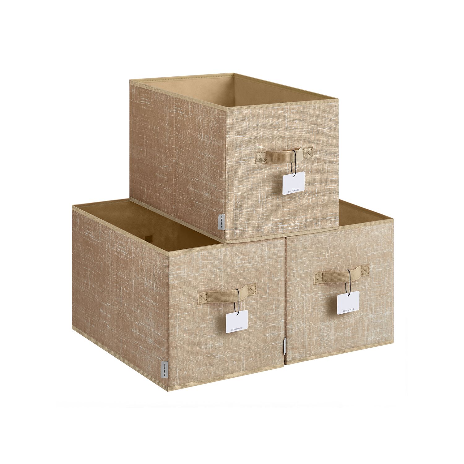 Aufbewahrungsbox 3er Set 50 x 30 x 30 cm sandbeige