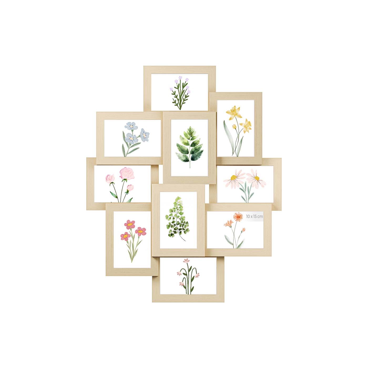 Bilderrahmen-Collage für 10 x 15 cm Bilder naturbeige