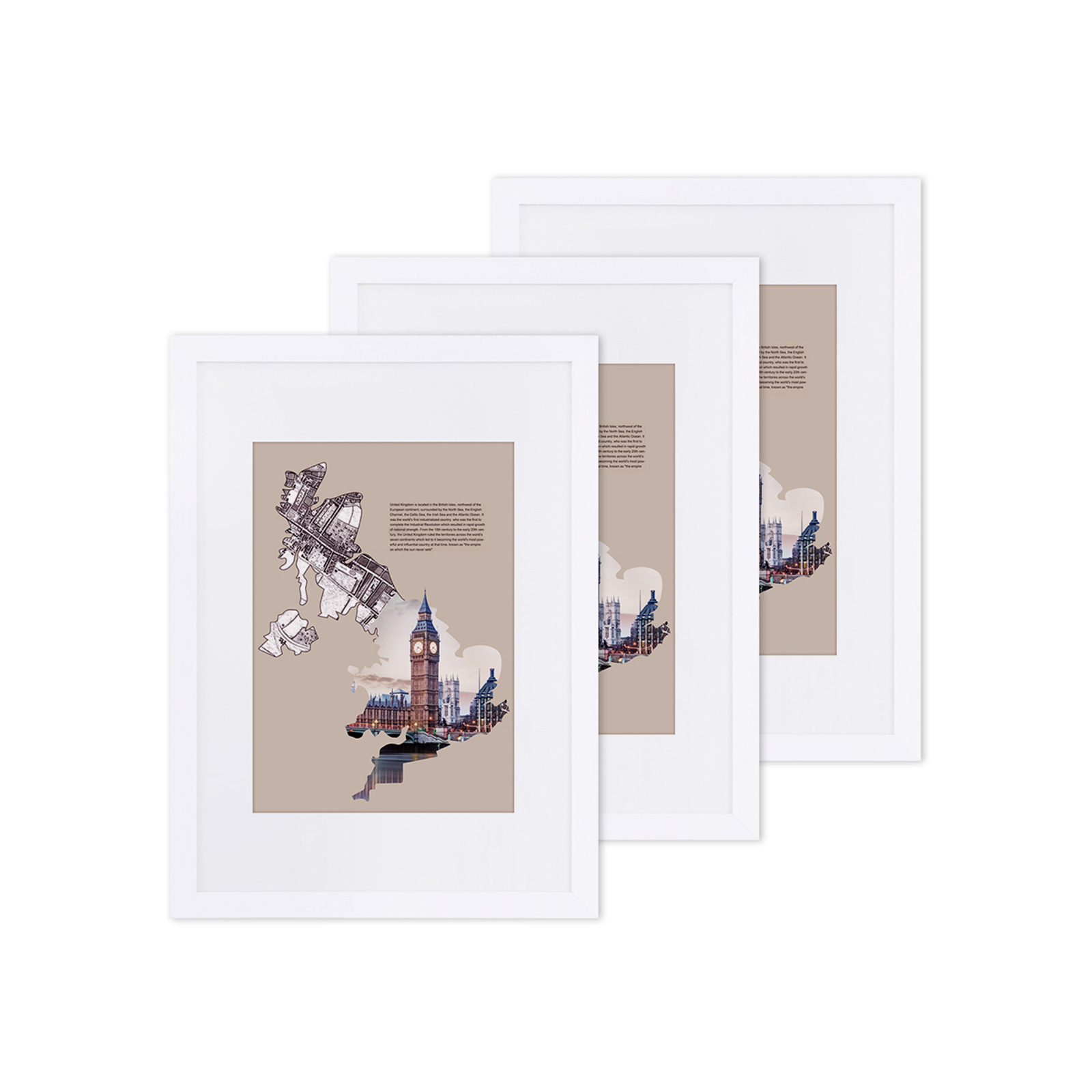 Fotorahmen 3 Stück mit Passepartout