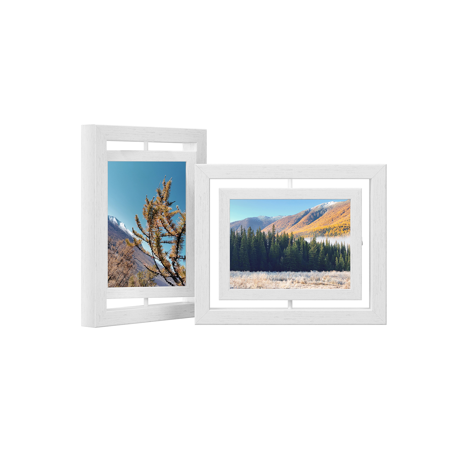 2er Set drehbare Bilderrahmen für Fotos in 12,7 x 17,8 cm (5 x 7 Zoll)