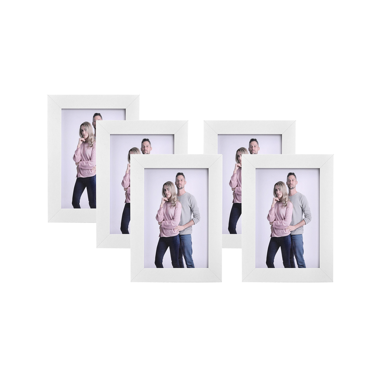 Fotorahmen 5 Stück 10 x 15 cm Weiß