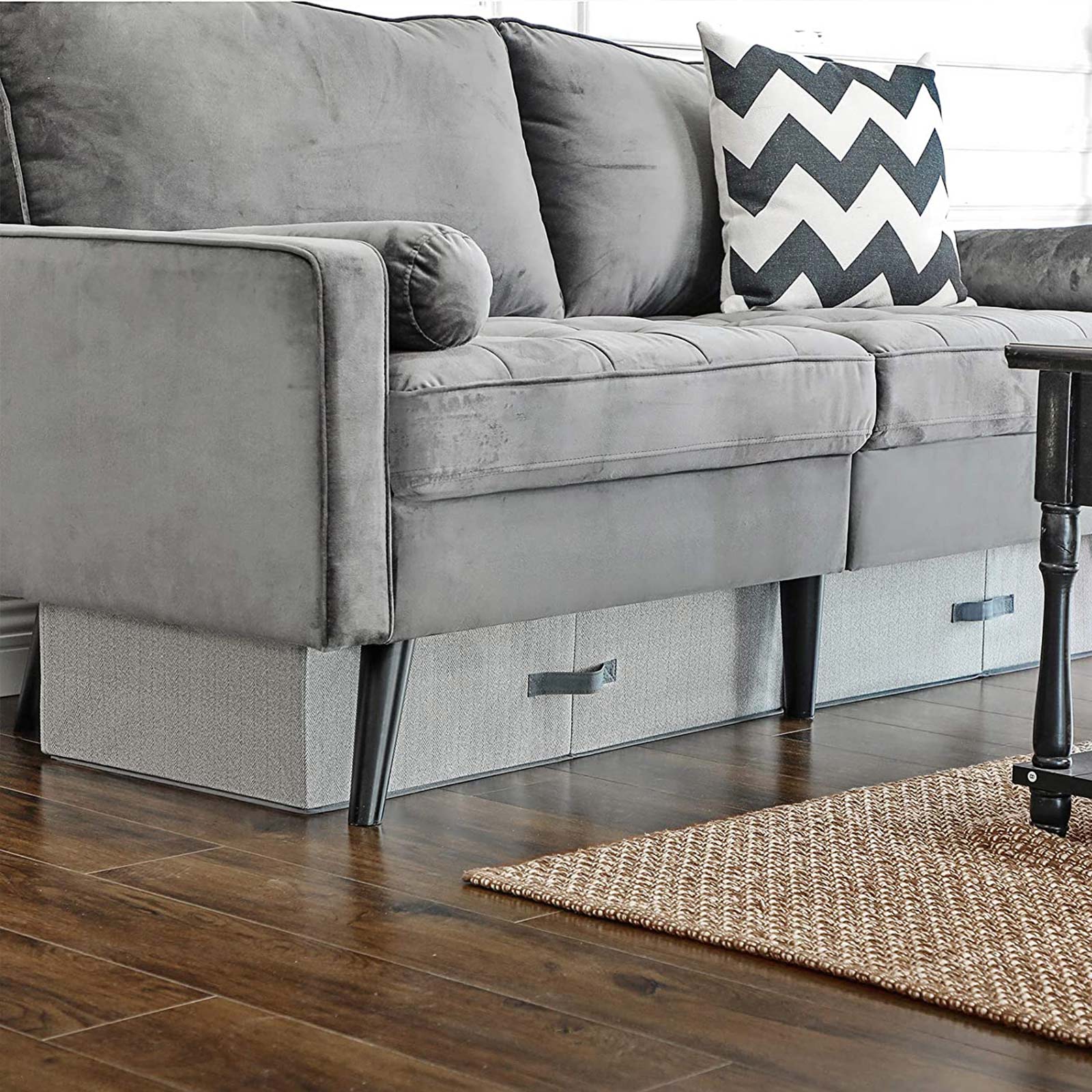 SONGMICS Aufbewahrungstaschen mit Verstellbarer Trennwand, 2er Set