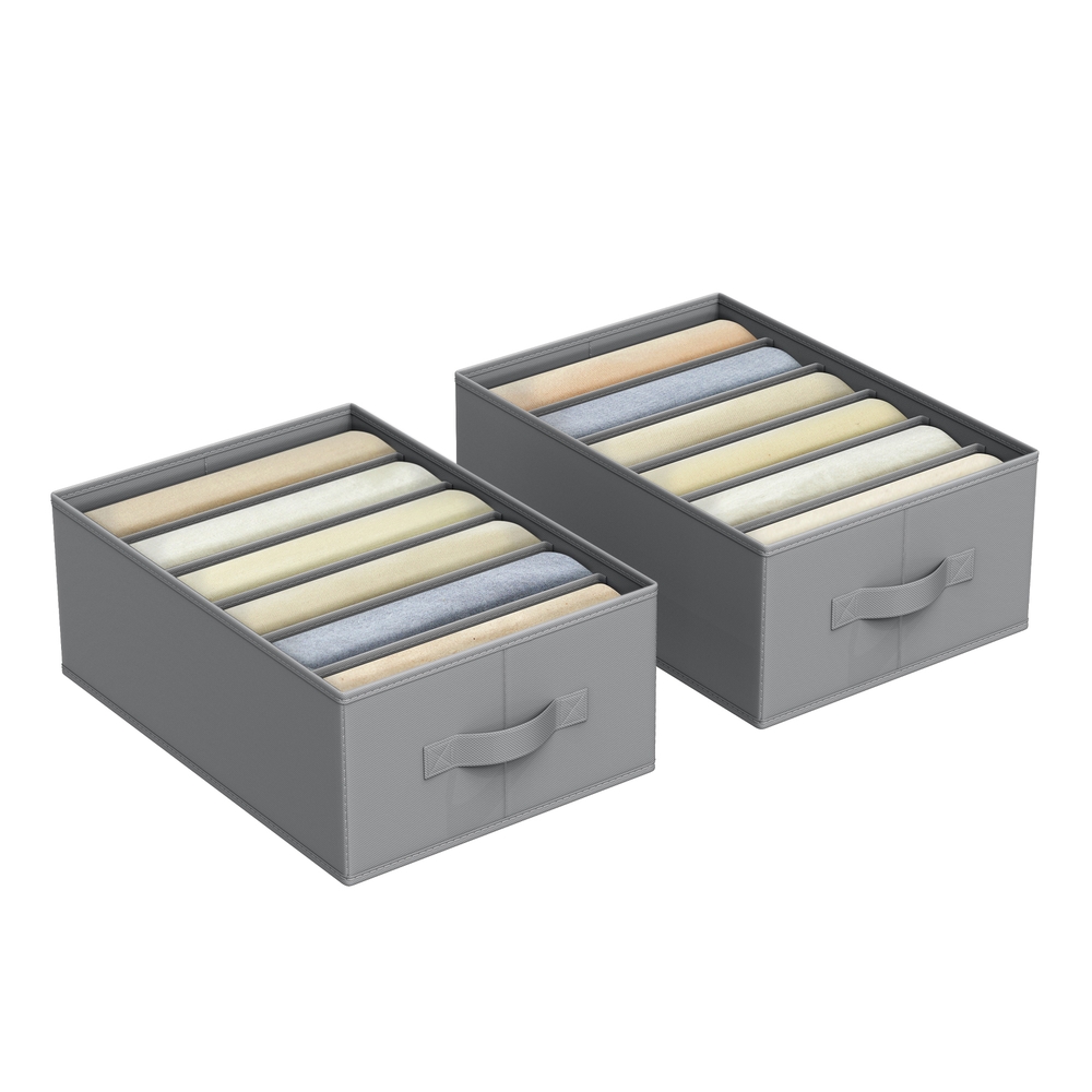 Kleiderschrank-Organizer 6 Fächer 2er Set taubengrau
