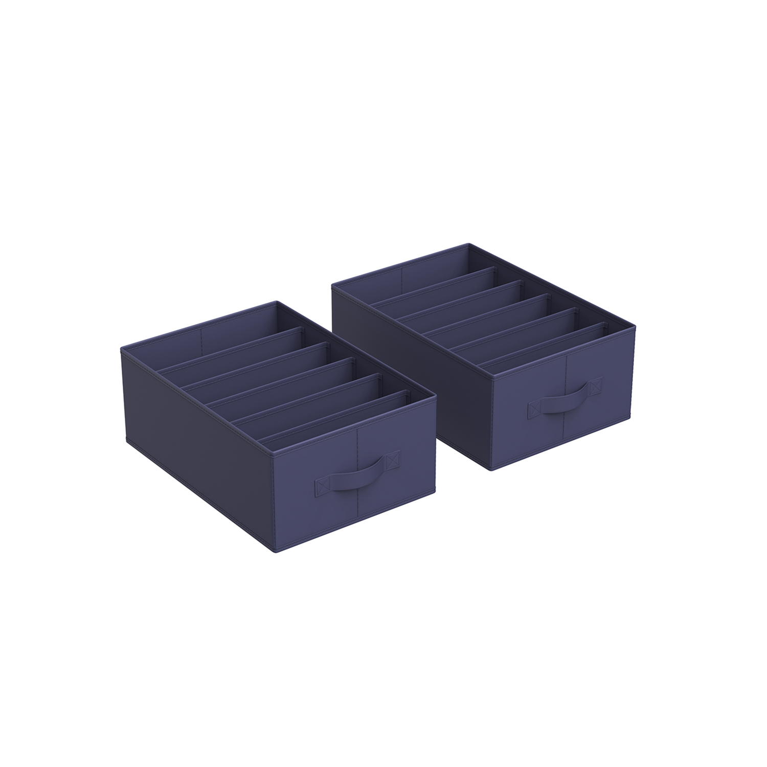 Kleiderschrank-Organizer 6 Fächer 2er Set anthrazitblau