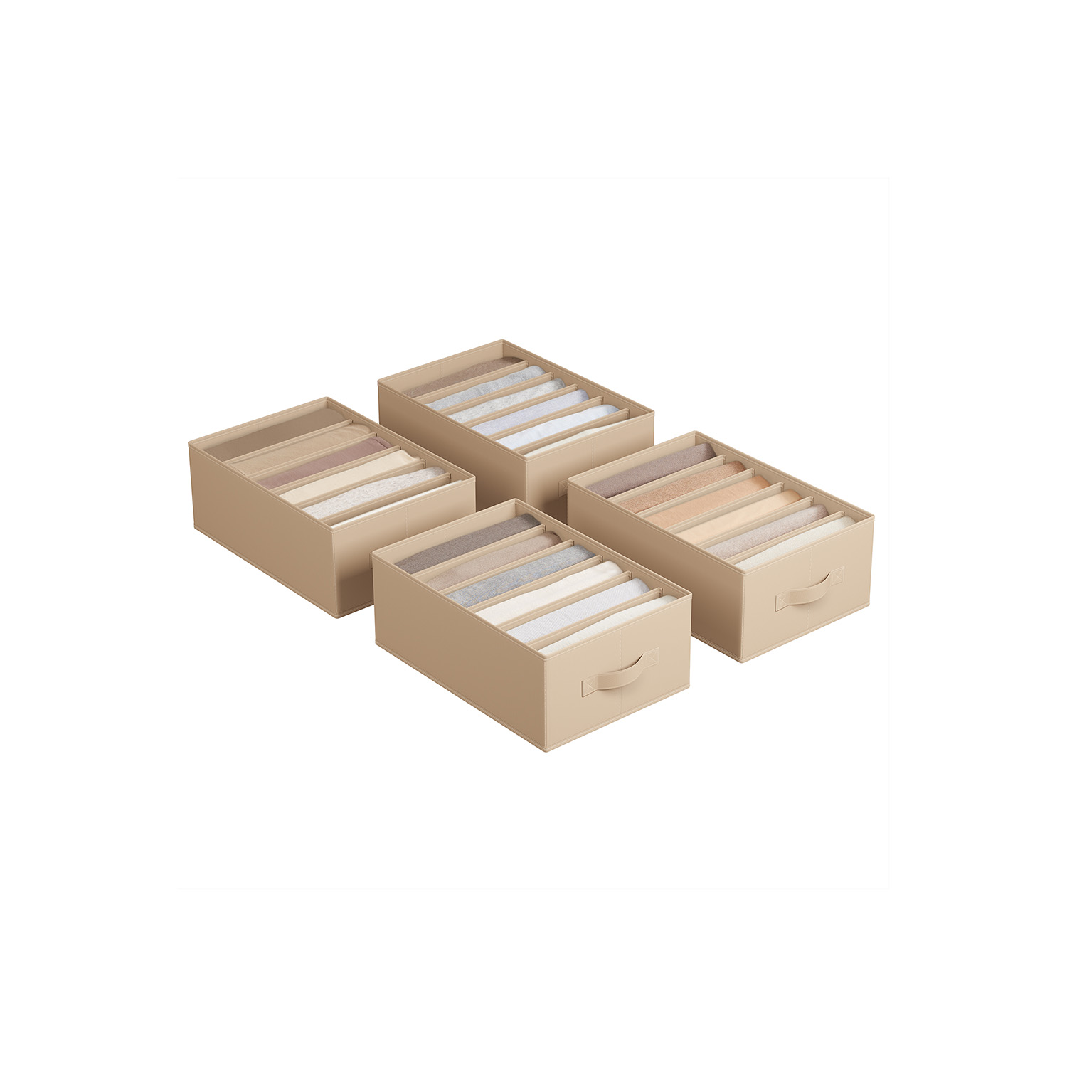 Kleiderschrank-Organizer 6er Set 42 x 30 x 17 cm sandbeige