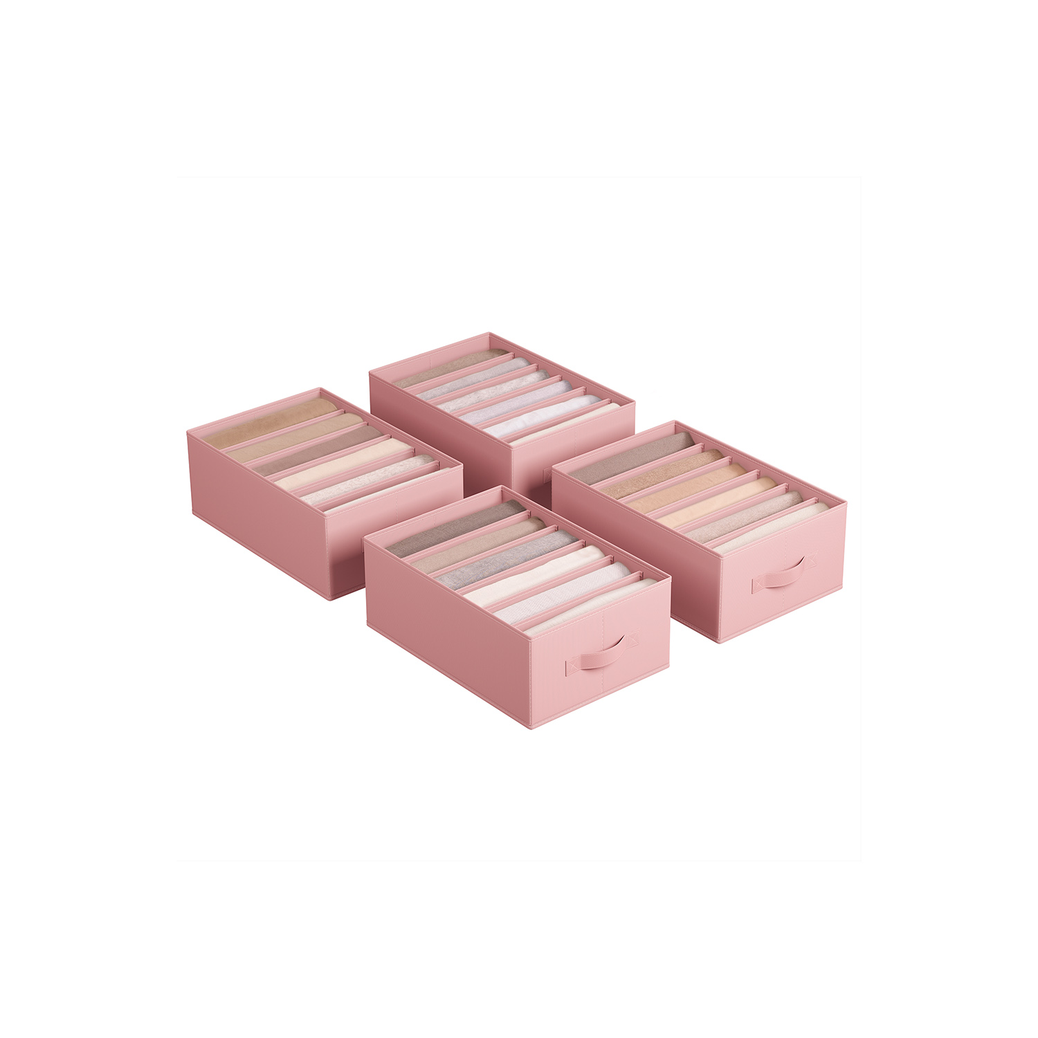 Kleiderschrank-Organizer 4er Set 42 x 30 x 17 cm pastellrosa