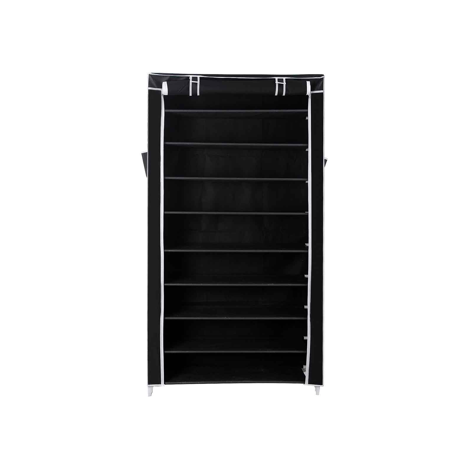 SONGMICS Schuhregal mit Abdeckung 88 cm Schwarz