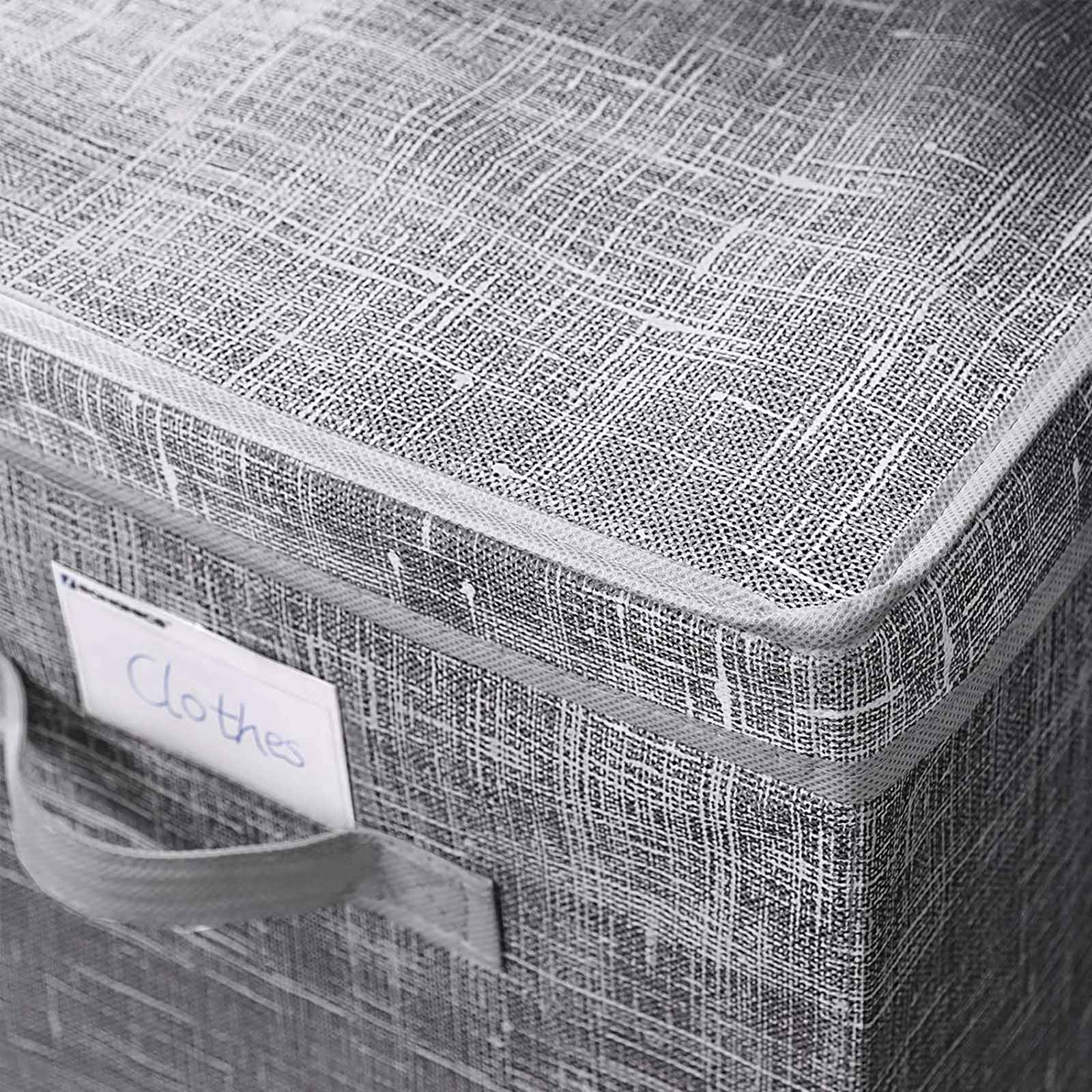 SONGMICS 3er Set Aufbewahrungsbox mit Deckel, Faltboxen aus Stoff mit