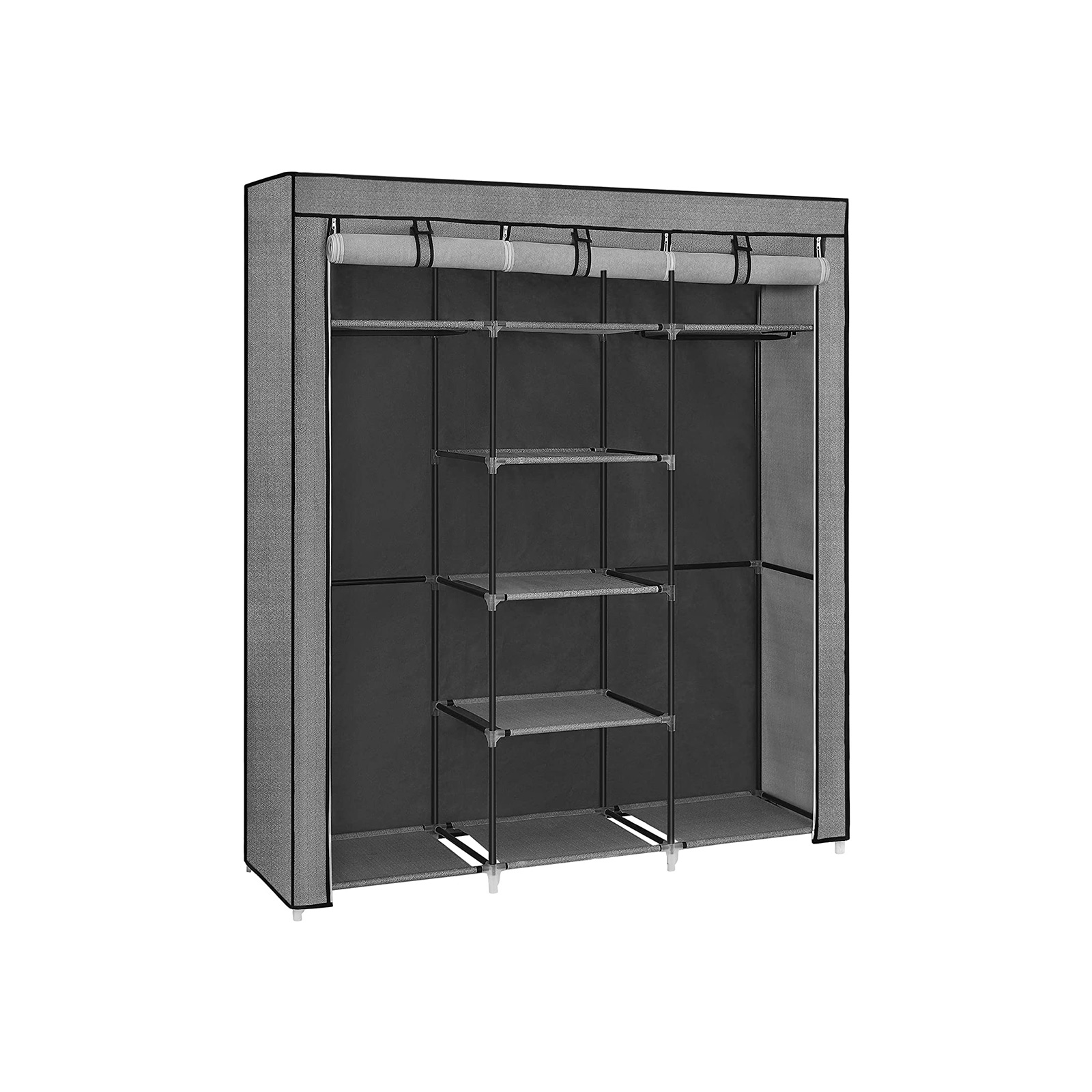 Großer Stoffschrank mit 2 Kleiderstangen