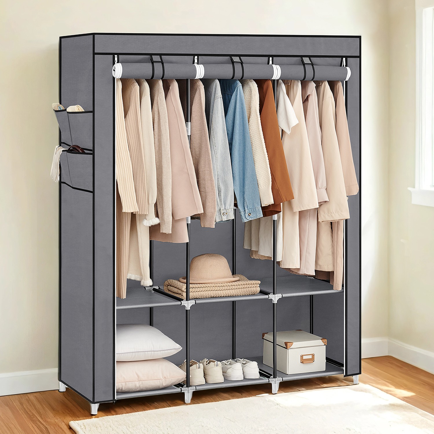 Stoffschrank, Kleiderschrank, 45 x 130 x 167 cm