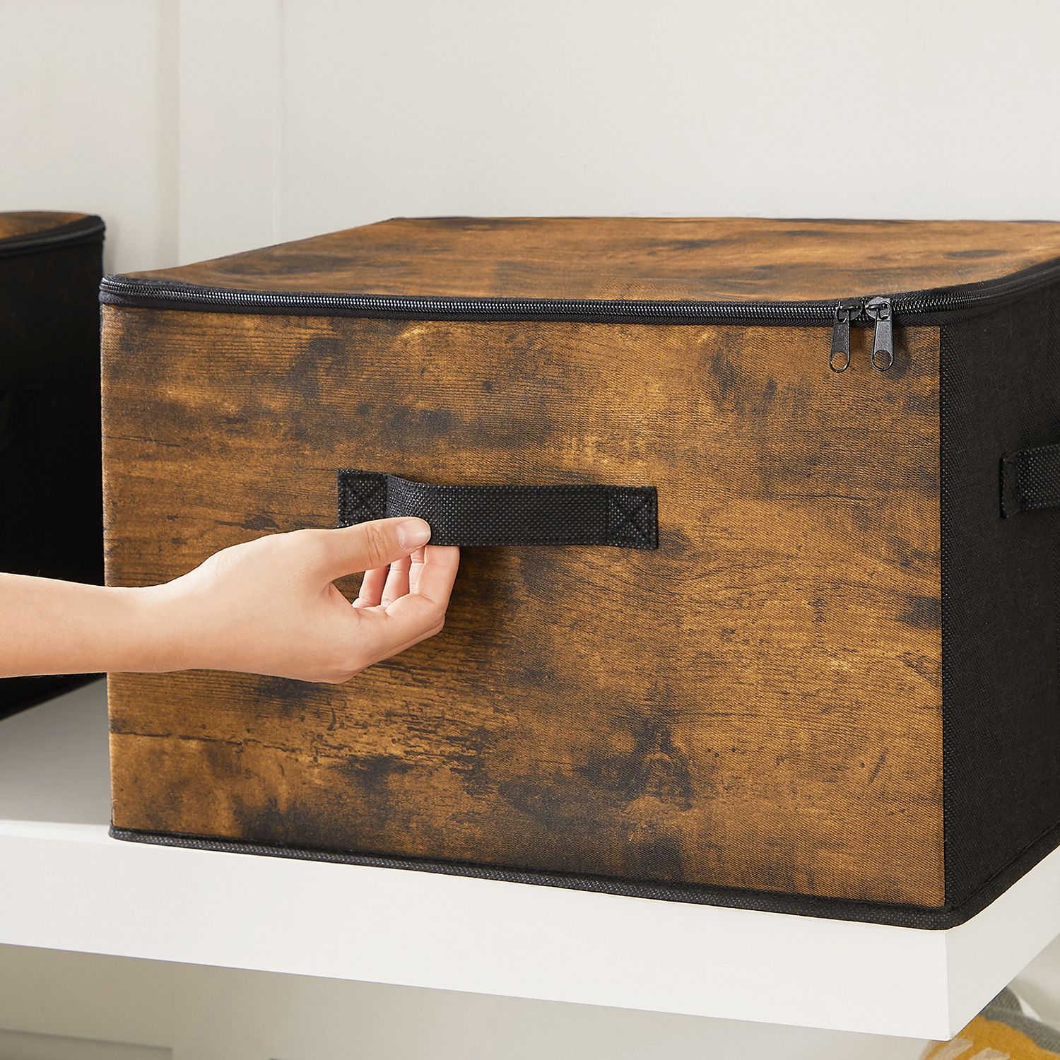 Dėžutė su dangčiu vintažinė rudai juoda
