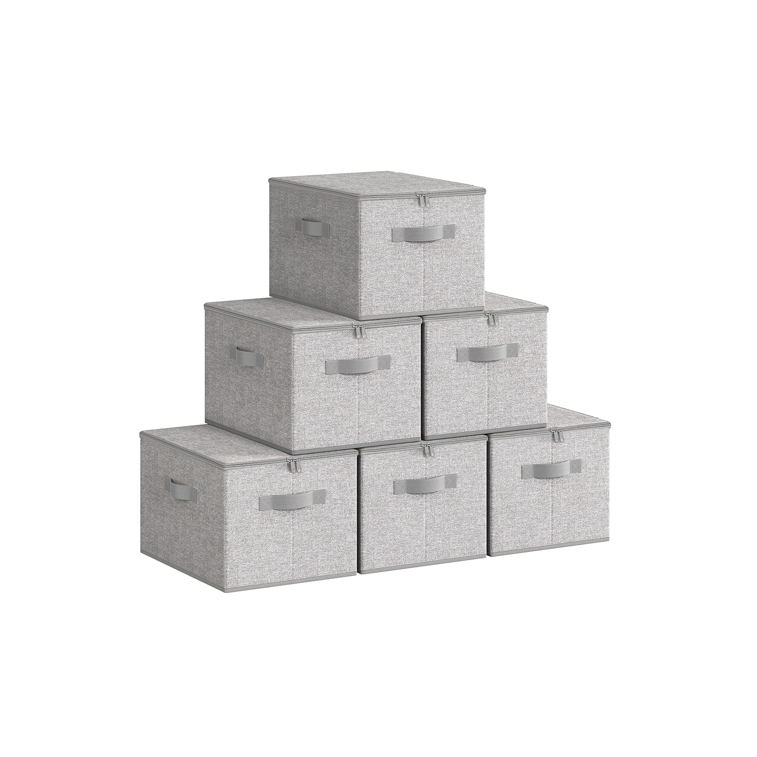 Aufbewahrungsbox mit Deckel 6er Set taubengrau