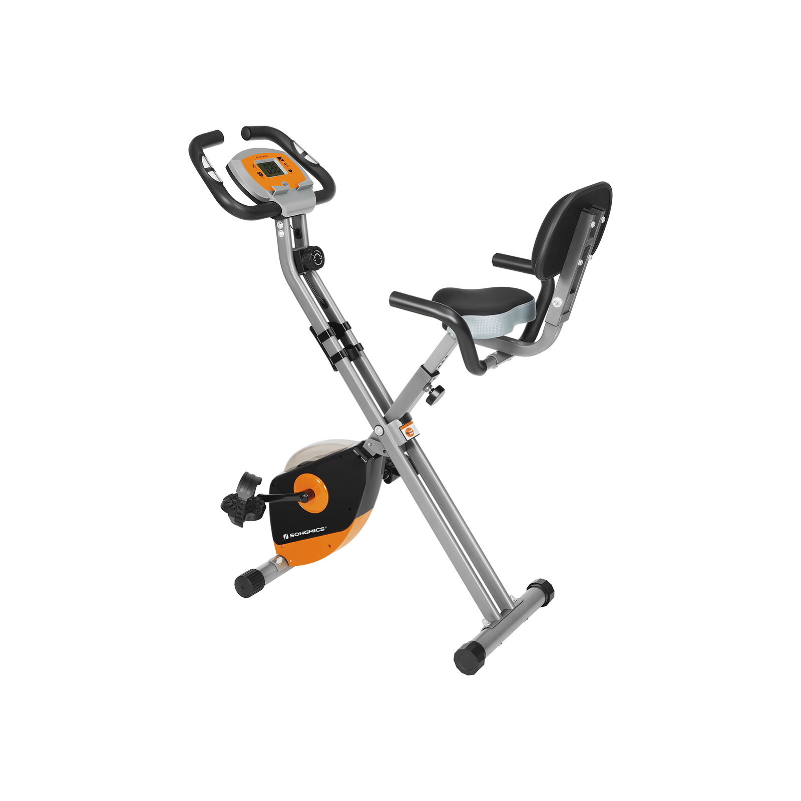 Heimtrainer Fitnessfahrrad orange-grau
