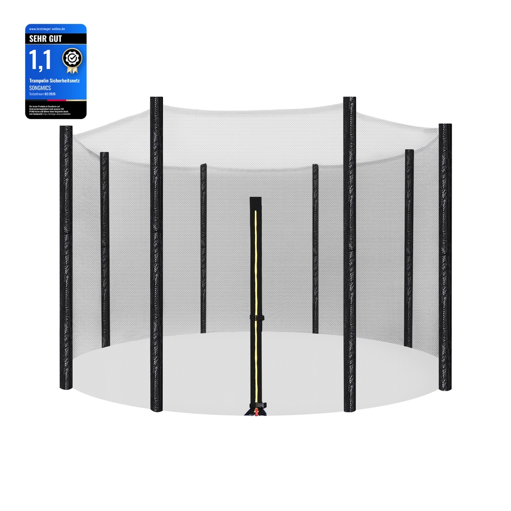 Songmics - Sicherheitsnetz für Trampolin Ersatznetz Ø305cm für 8 Stangen rundes Schutznetz für Gartentrampolin STN10FT - Schwarz