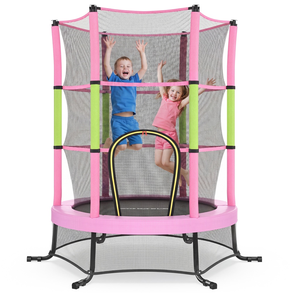 Trampolin Kinder, 174 cm Kindertrampolin mit Sicherheitsnetz, Randabdeckung