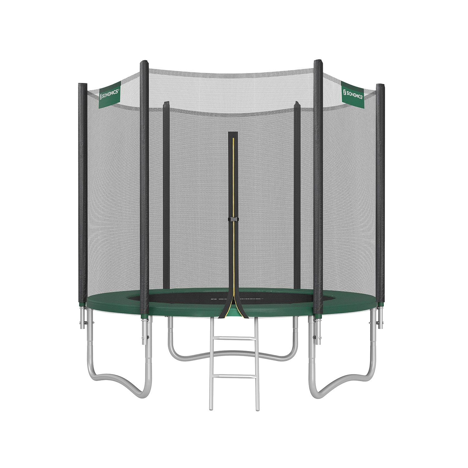 Trampolin Ø 244 cm mit Netz für Garten dunkelgrün