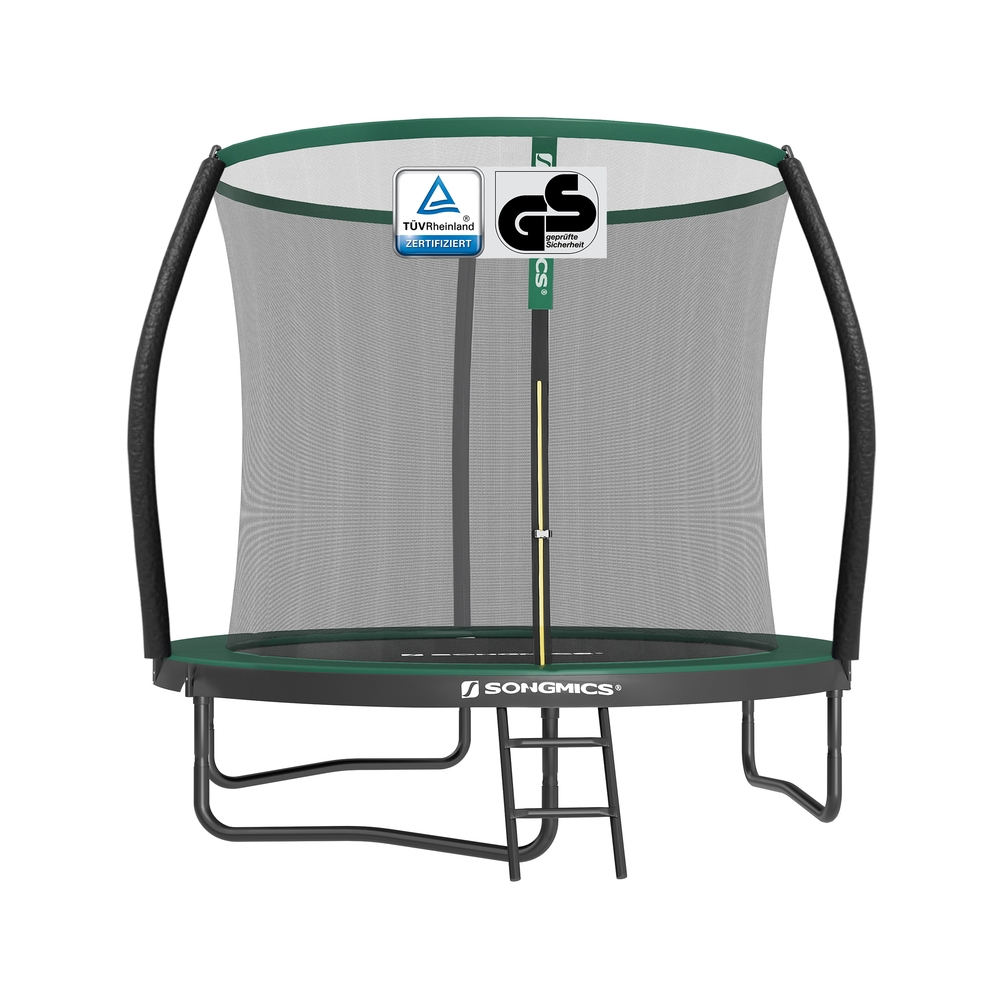 Trampolin Ø 244 cm mit innenliegendem Netz schwarz-dunkelgrün