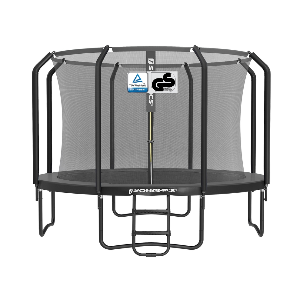 Trampolin 305 cm d mit Sicherheitsnetz Leiter schwarz