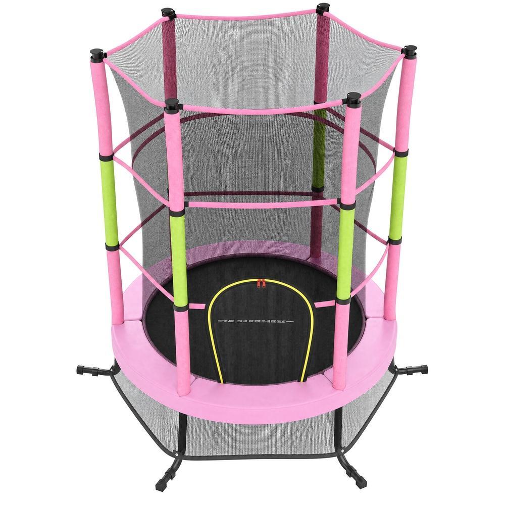 Trampolin Kinder, 174 cm Kindertrampolin mit Sicherheitsnetz, Randabdeckung
