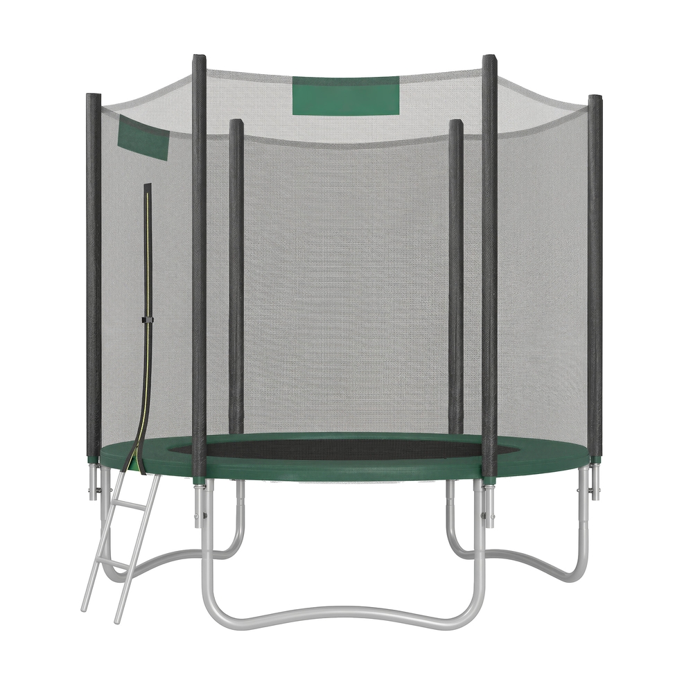 Trampolin 244 cm, Gartentrampolin für Kinder mit Sicherheitsnetz, Randabdeckung