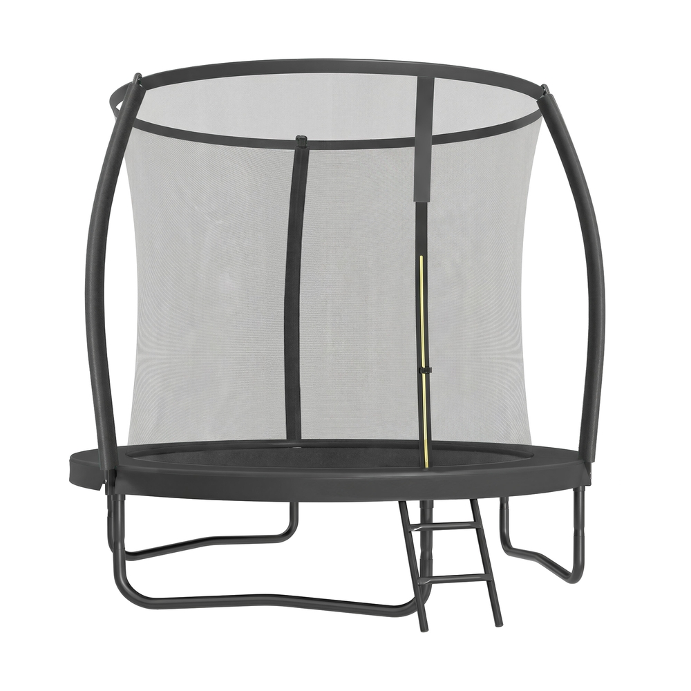 Trampolin 244 cm d, Gartentrampolin mit Sicherheitsnetz, 180 cm hohe Stangen
