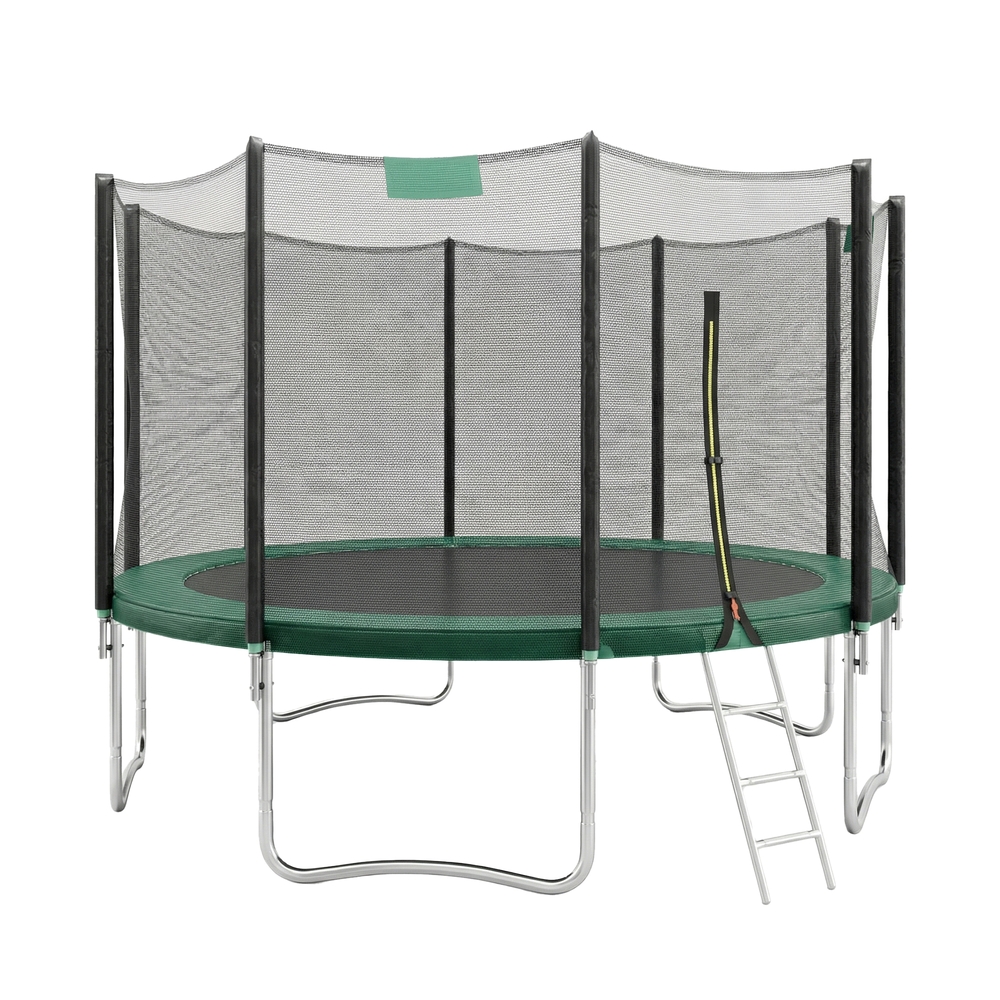 Trampolin 427 cm, Gartentrampolin für Kinder mit Sicherheitsnetz, Randabdeckung