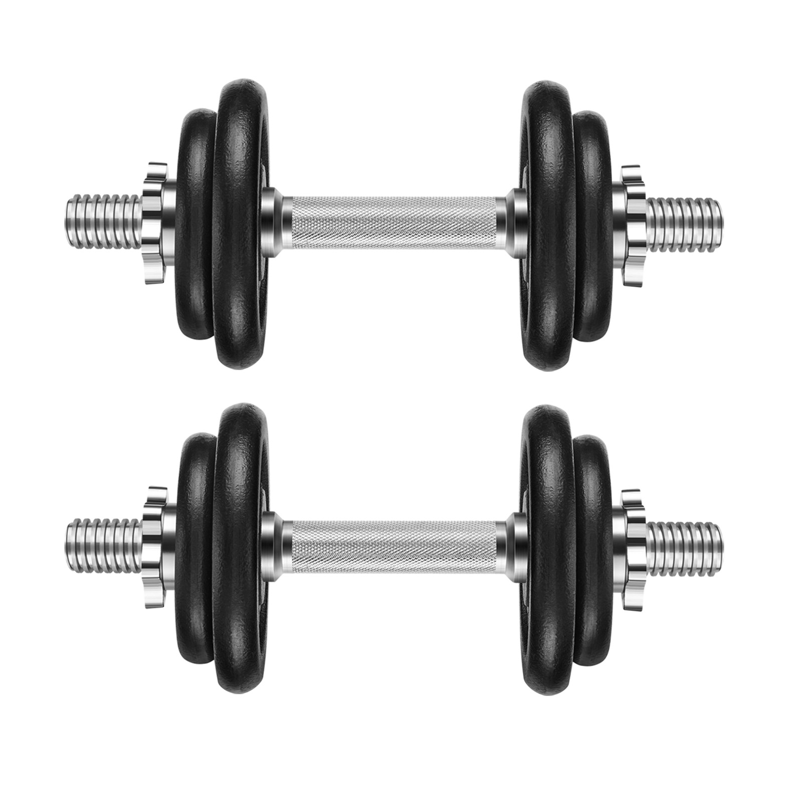 Hanteln, 2 x 10 kg Hantelset aus Gusseisen, verstellbar