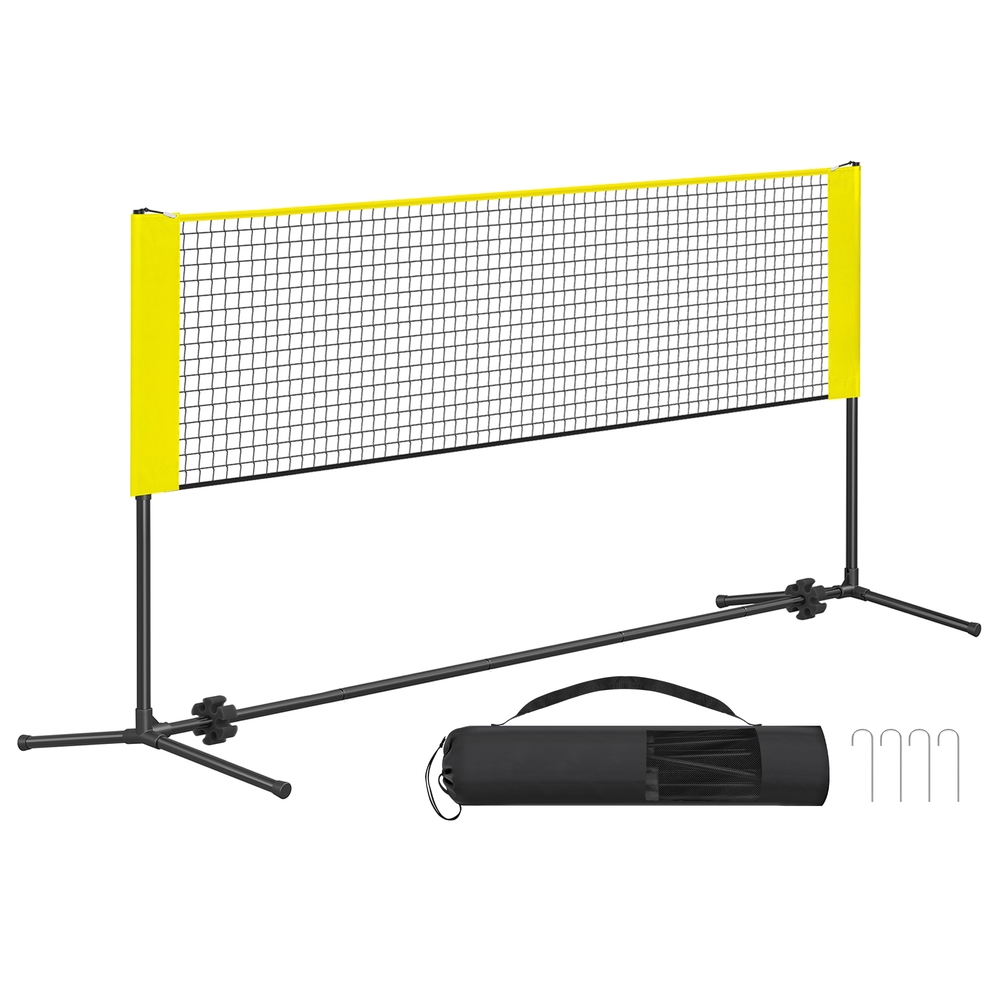 Badmintonnetz, mit höhenverstellbaren Stangen, Federballnetz