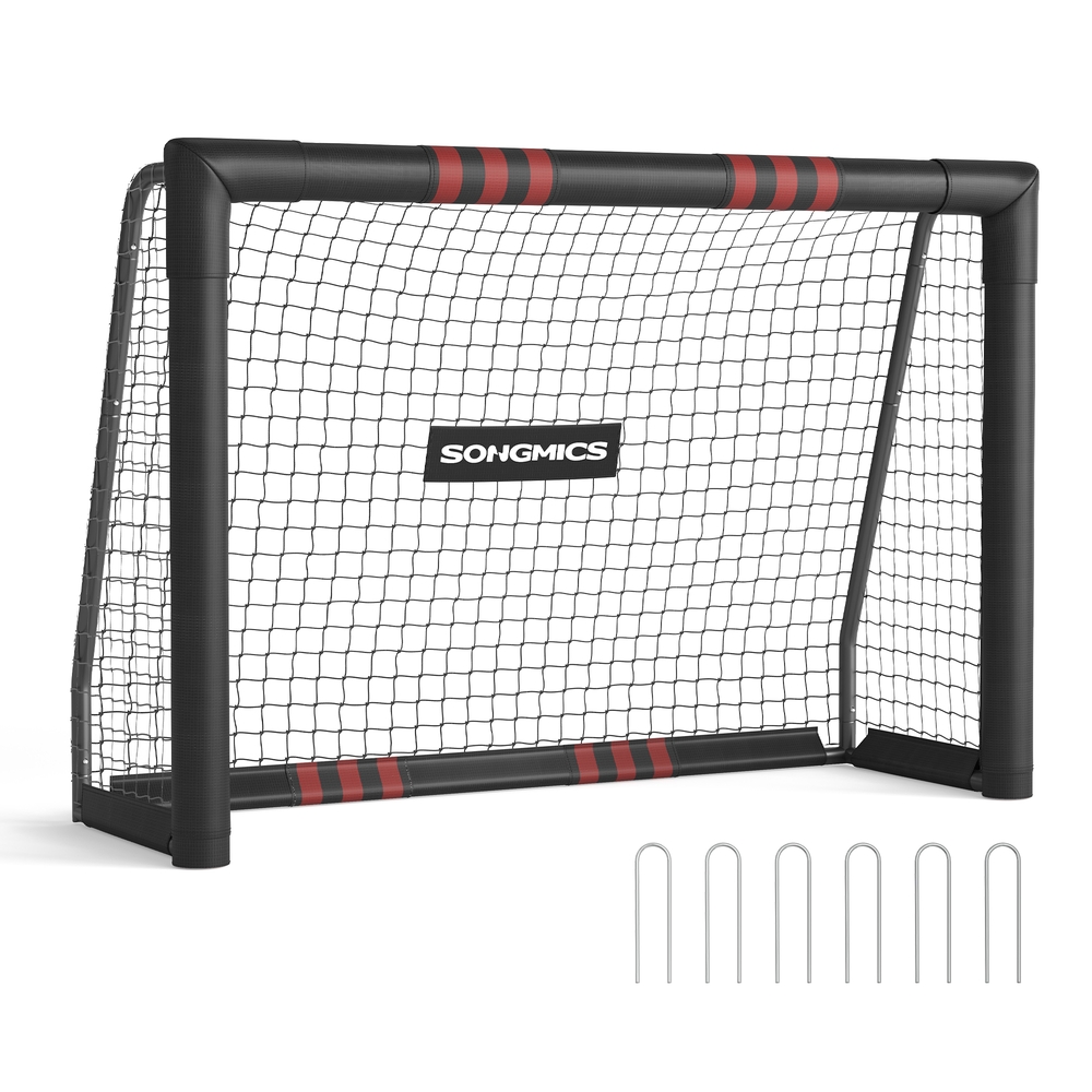Fußballtor Stahlrohr PE-Netz Outdoor 60 × 180 × 120 cm schwarz