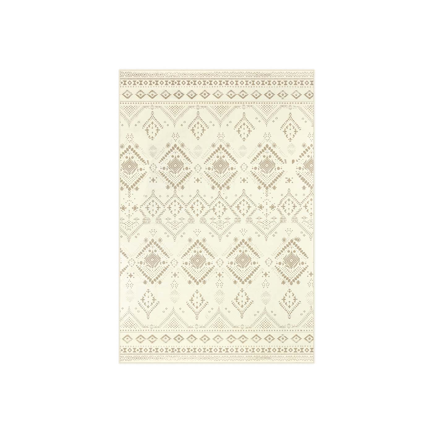 Boho Teppich 120 x 170 cm flauschig sandbeige