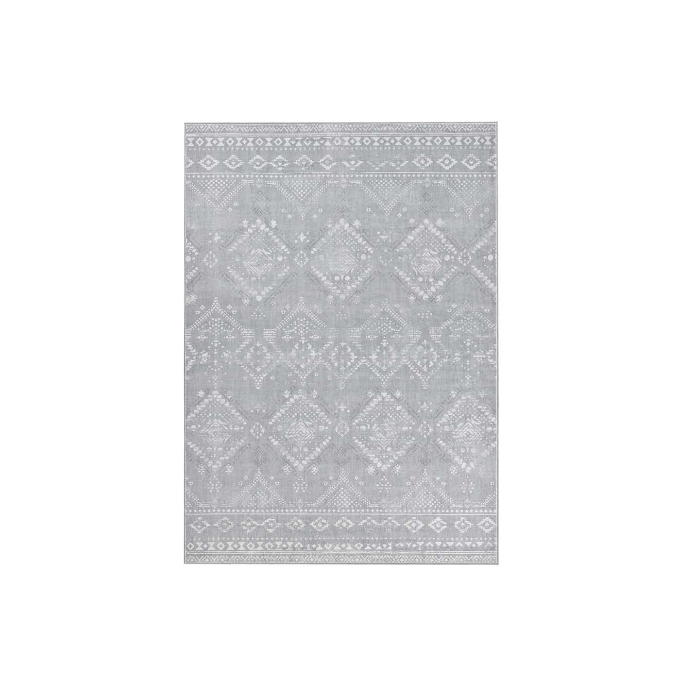 Boho Teppich 160 x 230 cm flauschig taubengrau
